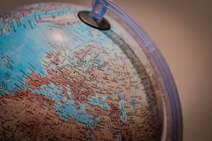 A photograph of a globe