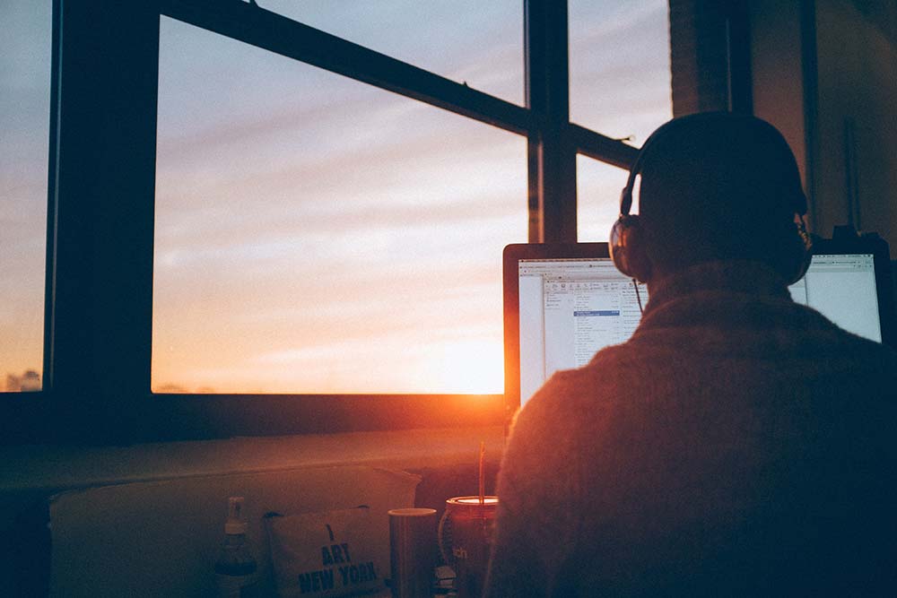 software developer working at desk