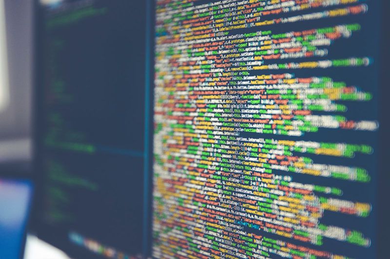 Monitor showing lines of code