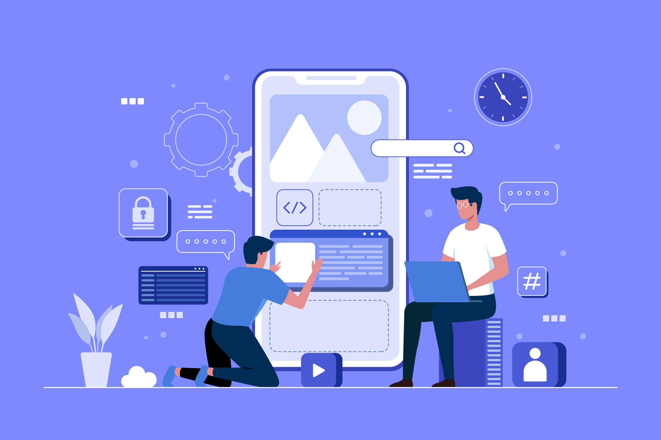 Abstract graphic of mobile app development