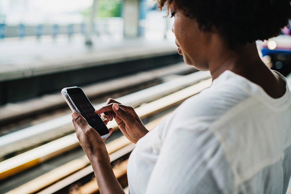 woman using mobile phone